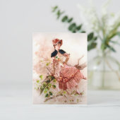 Vintage Lady Portrait Postkarte (Stehend Vorderseite)