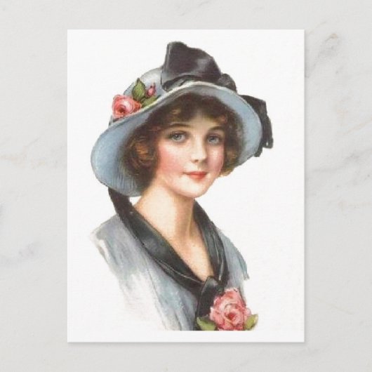 Vintage Lady Postkarte (Vorderseite)