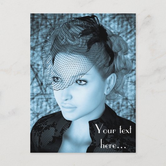 Vintage Lady Postkarte (Vorderseite)