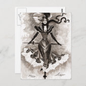 Vintage Lady Postkarte (Vorne/Hinten)