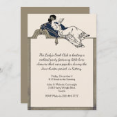 Vintage Lady Reading Book Einladung (Vorne/Hinten)