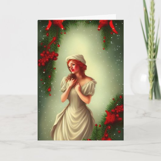 Vintage Lady Retro Weihnachten (Vorderseite)
