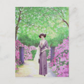 Vintage Lady Rhododendron Garden Postcard Postkarte (Vorderseite)