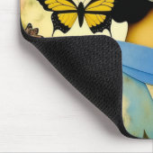 Vintage Lady, Schmetterlinge, Blume und Inspiriere Mousepad (Ecke)