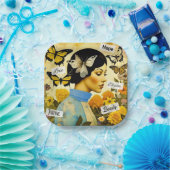 Vintage Lady, Schmetterlinge, Blume und Inspiriere Pappteller (Party)