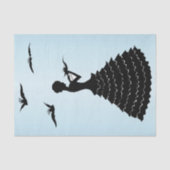 Vintage Lady Silhouette Liebe Letter Doves Seidenpapier (Vorderseite)