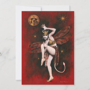 Vintage-Lady-Tanz-Teufels-Grußkarte Dankeskarte