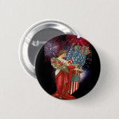 Vintage Lady und Feuerwerk Button (Vorne & Hinten)