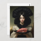 Vintage Lady und rohes Fleisch Postkarte (Vorne/Hinten)