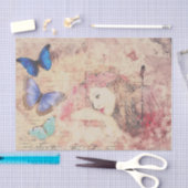 Vintage Lady und Schmetterling Ephemera Decoupage Seidenpapier (Handwerk)