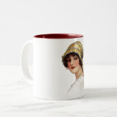 Vintage Lady Wearing Bonnet Tasse (Vorderseite Links)