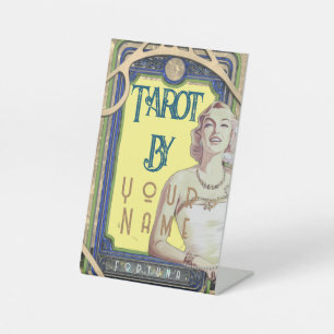 Vintage Lady Yellow Tarot Card Sockelschild