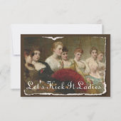 Vintage Ladys Bachelorette oder Einladung zum Gebu (Vorderseite)