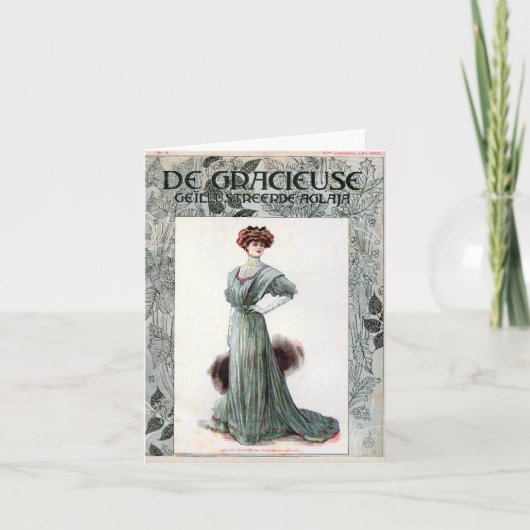 Vintage Ladys Fashion Illustration 1907 Karte (Vorderseite)