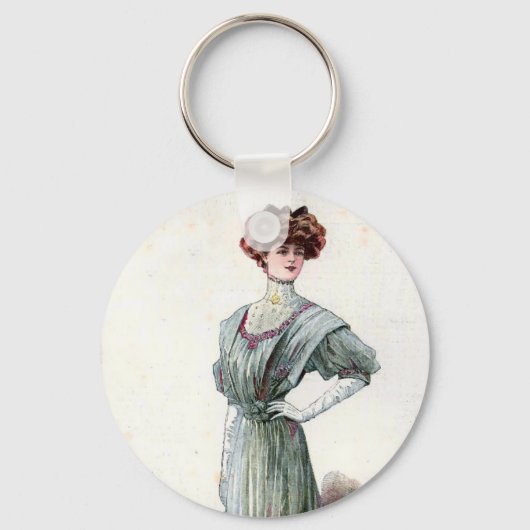Vintage Ladys Fashion Illustration 1907 Schlüsselanhänger (Vorderseite)