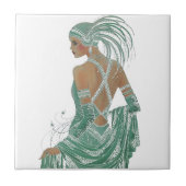 Vintage Ladys für grüne Kunstdrucke Fliese (Vorderseite)