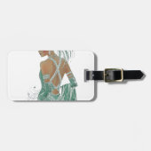 Vintage Ladys für grüne Kunstdrucke Gepäckanhänger (Vorderseite horizontal)