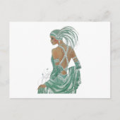 Vintage Ladys für grüne Kunstdrucke Postkarte (Vorderseite)