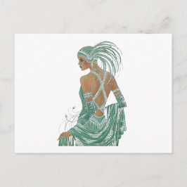 Vintage Ladys für grüne Kunstdrucke Postkarte