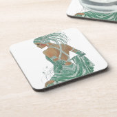 Vintage Ladys für grüne Kunstdrucke Untersetzer (Linke Seite)