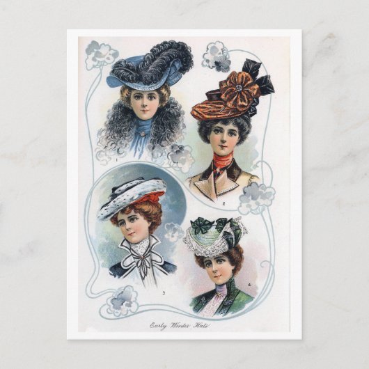 Vintage Ladys in Hats Postcard Postkarte (Vorderseite)