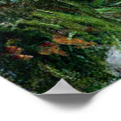 Vintage Ladys Picken Rosa Blume Poster (Ecke)