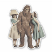 Vintage Ladys und Sasquatch Aufkleber (Vorderseite)