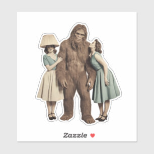 Vintage Ladys und Sasquatch Aufkleber