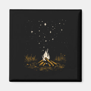Vintage Lagerfeuer Camping Sterne Wandern Outdoor  Magnet