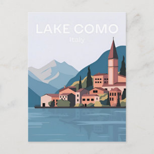 Vintage Lago di Como Italien Lombardia Postkarte