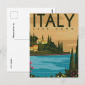 Vintage Lago di Como Italien Lombardia Postkarte (Vorne/Hinten)