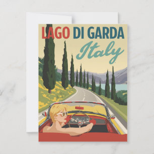 Vintage Lago di Garda Italien Fahrt Postkarte