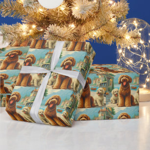 Vintage-Lagotto-Romagnolo-Illustration Geschenkpapier
