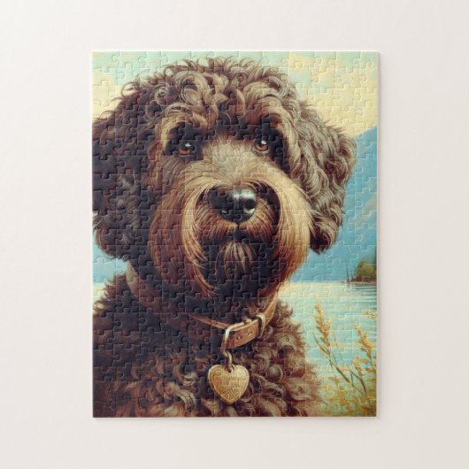 Vintage Lagotto Romagnolo Malerei Puzzle (Vertikal)