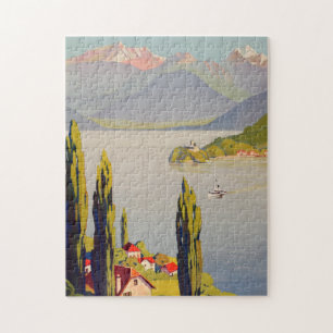Vintage Lake Annecy France Travel Poster Puzzle