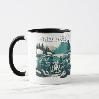 Vintage Lake Bound Camping Campfire Graphic Tasse