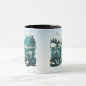 Vintage Lake Bound Camping Campfire Graphic Tasse (Zentrum)