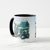 Vintage Lake Bound Camping Campfire Graphic Tasse (Vorderseite Links)