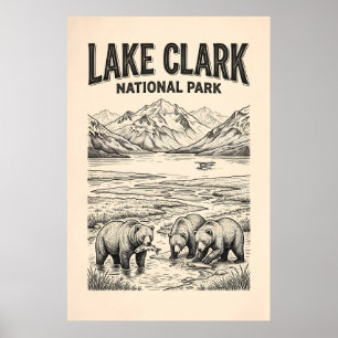 Vintage Lake Clark National Park Alaska Poster