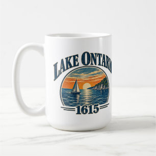 Vintage Lake Ontario 1615 Sonnenuntergang-Segelboo Kaffeetasse