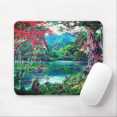 Vintage Lake Painting Mousepad (Mit Mouse)