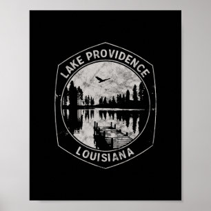 Vintage Lake Providence Louisiana Outdoor Urlaub Poster