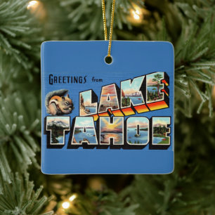Vintage Lake Tahoe Gruß Keramikornament