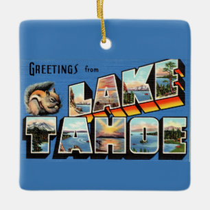 Vintage Lake Tahoe Gruß Keramikornament