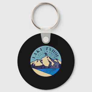Vintage Lake Tahoe Skifahren Schneebedeckte Berge Schlüsselanhänger