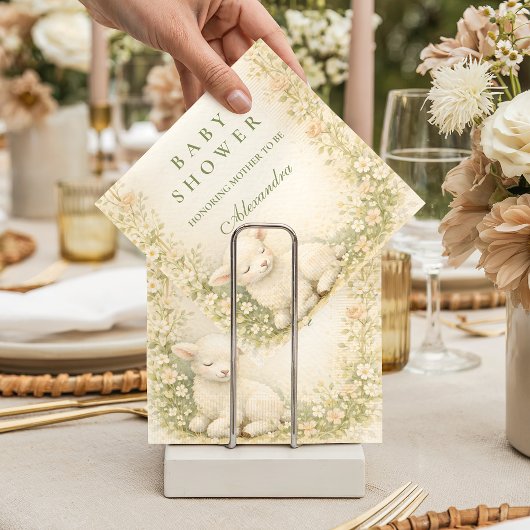 Vintage Lamb Meadow Arch Baby Shower Serviette