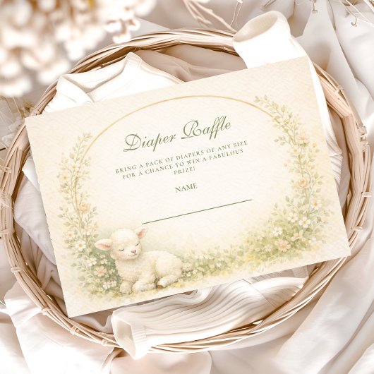 Vintage Lamb Meadow Arch Diapper Raffle Begleitkarte