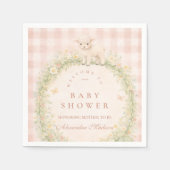 Vintage Lamm Blumen Baby-Party Serviette (Vorderseite)