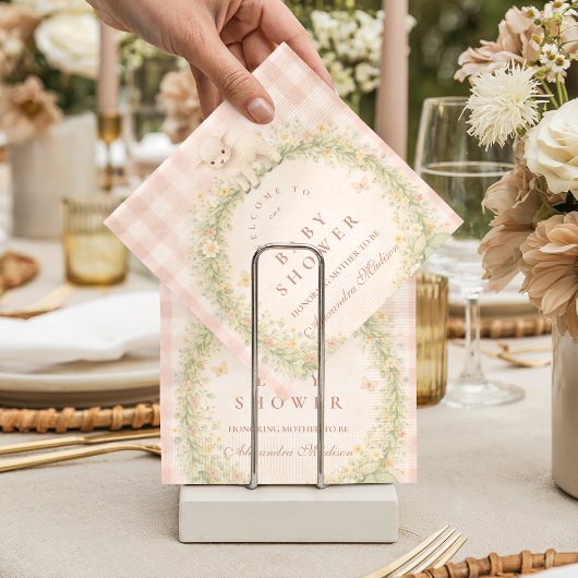 Vintage Lamm Blumen Baby-Party Serviette