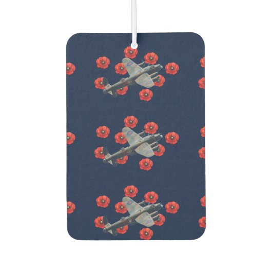 Vintage Lancaster unter den Roten Poppies Autolufterfrischer (Vorderseite)